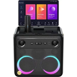 Speaker de Karaokê Joog Break X2 600W Tela 10,1" 2x Microfones sem fio