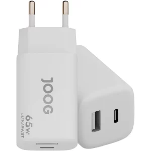 Carregador de Parede Joog PD Charger PD65W-JG 65W UltraFast USB-C + USB-A Anatel