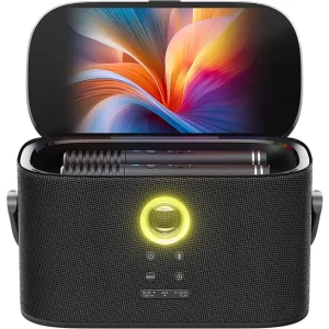 Speaker de Karaokê Joog Ikarao Shell S2 140W Tela 8" 2x Microfones sem fio